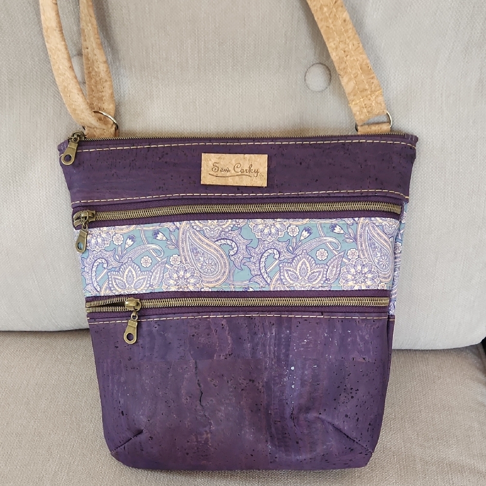 NWOT Sew Corky Paisley Handmade Crossbody Bag